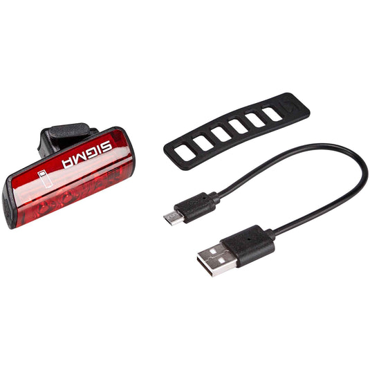 Eclairage vélo rechargeable AR Sigma Led Fonction feu Stop Rouge