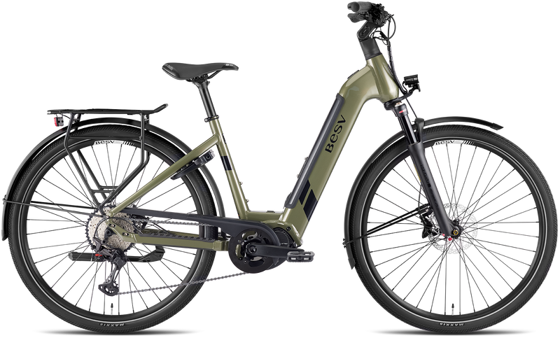 Chargez l'image dans la visionneuse de la galerie, VAE BESV TR 1.1 LS Step Kaki Métallique 720 Wh Moteur Shimano
