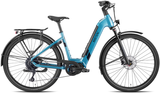 VAE BESV TR 1.2 MY23 Low Step Bleue Métallique 630 Wh Moteur Shimano