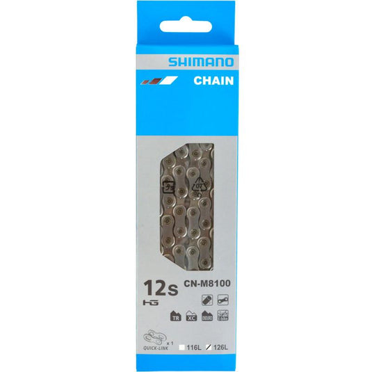 Chaîne SHIMANO CN-M8100 HG 12 vitesses avec QUICK-LINK - 126 maillons